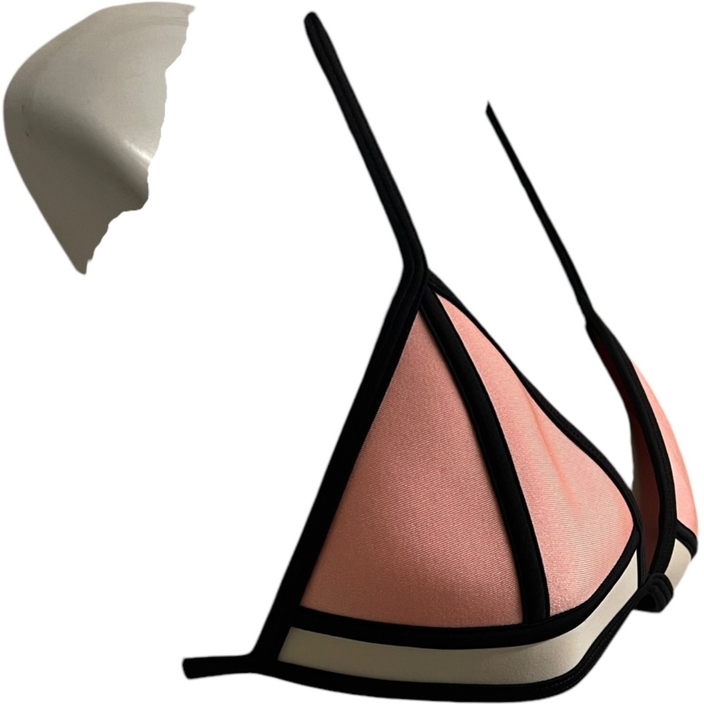 Triangl String Bikini Top Pink/Black Size Large - image 4